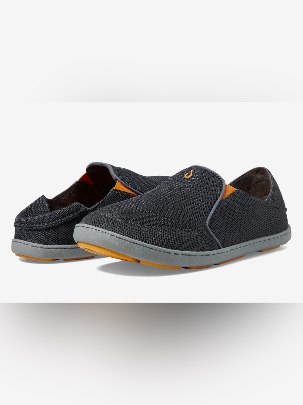 Olukai Men's Nohea Mesh Slip-On Casual Shoe - Charcoal/Orange